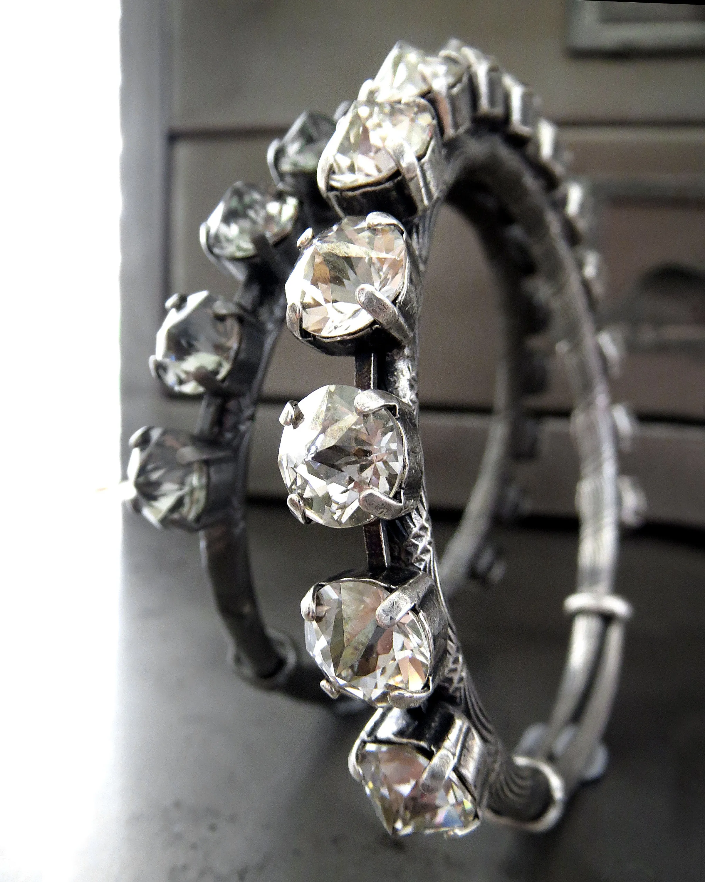 BOMBSHELL - Adjustable Crystal Bangle Bracelet - Two Colors
