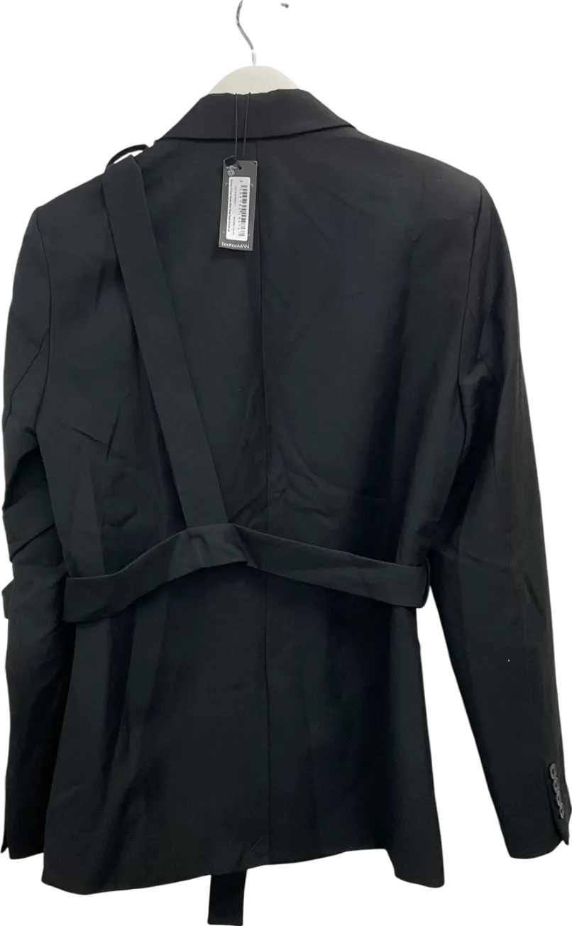 boohooMan Black Skinny Fit Suit Blazer With Strap Detail UK 36" CHEST