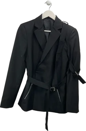 boohooMan Black Skinny Fit Suit Blazer With Strap Detail UK 36" CHEST