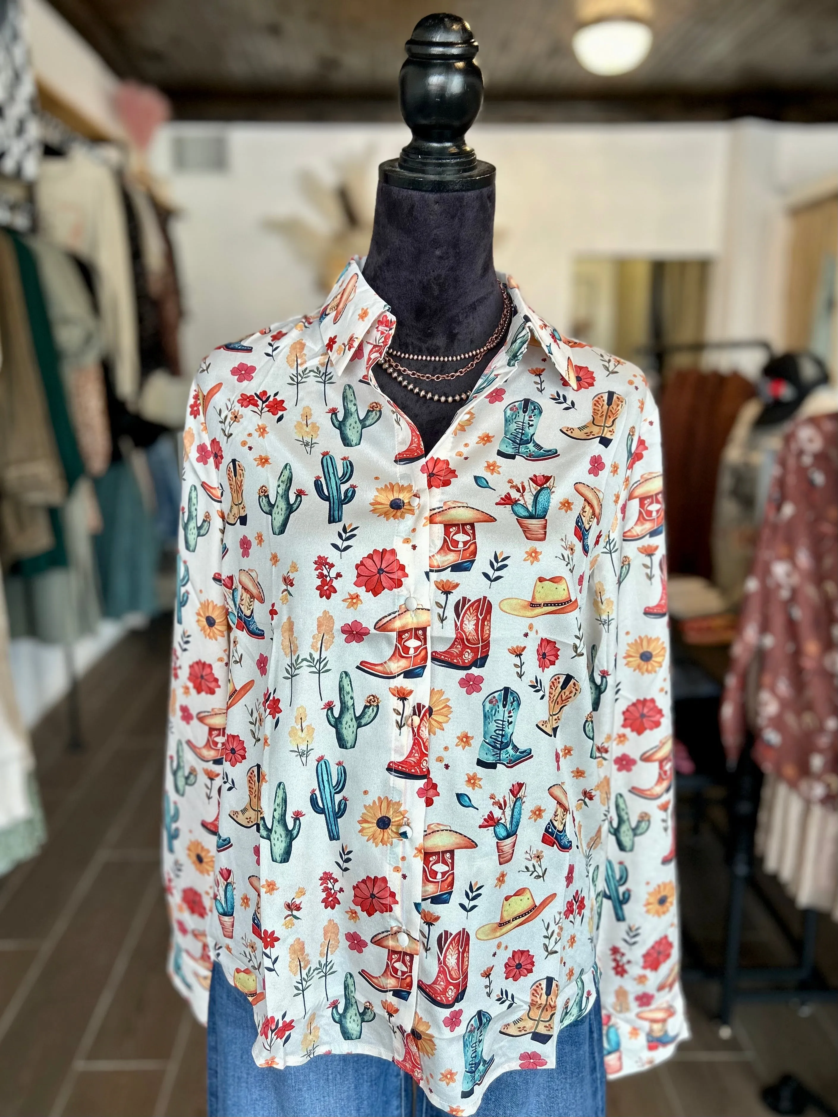 Boots & Blooms Top