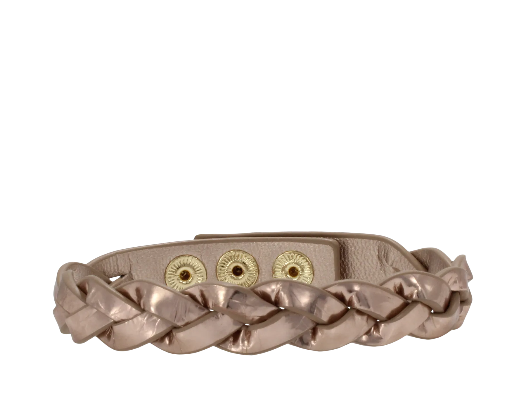 BRAIDED PINK LEATHER CUFF