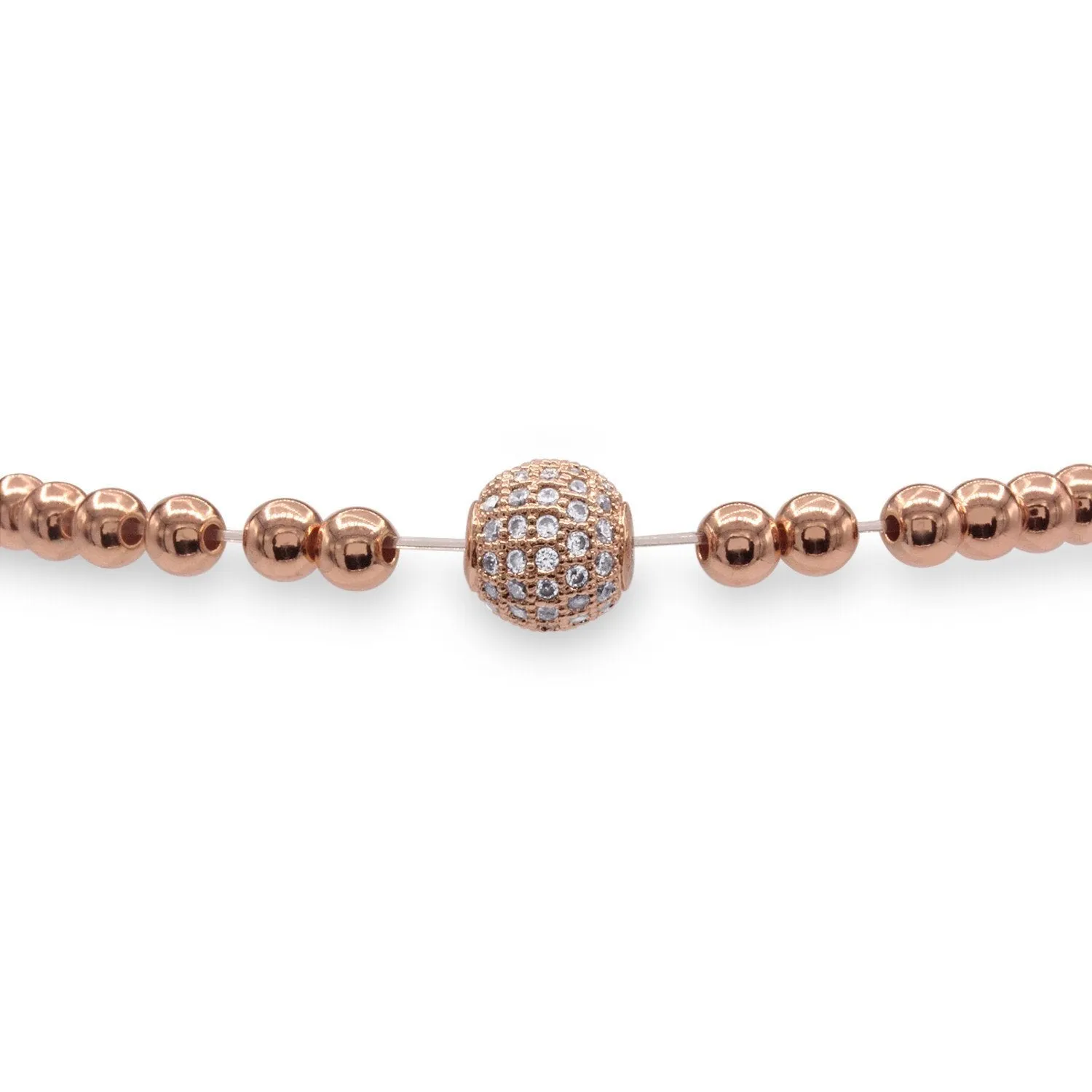 Brass Cubic Zirconia Ball Charm Bracelet Men Women