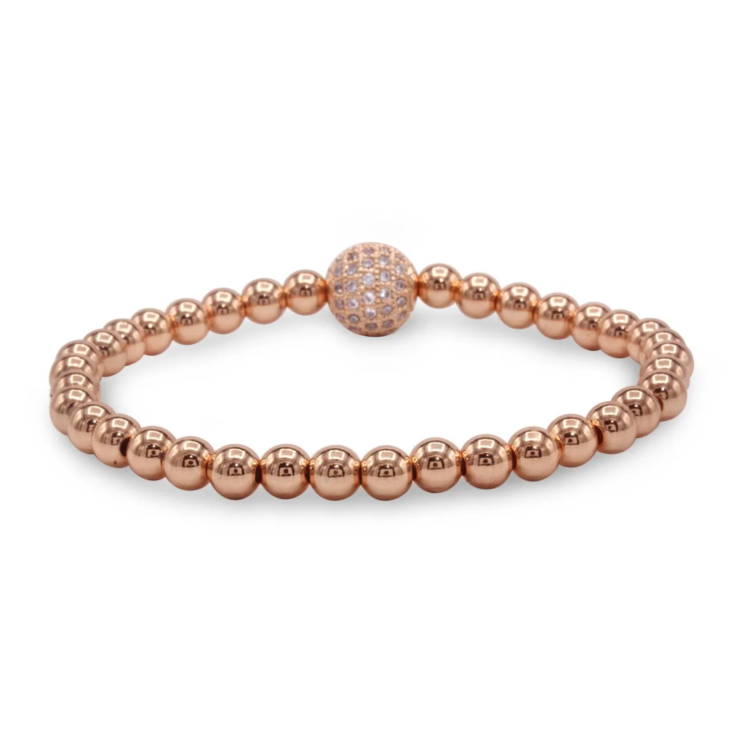 Brass Cubic Zirconia Ball Charm Bracelet Men Women