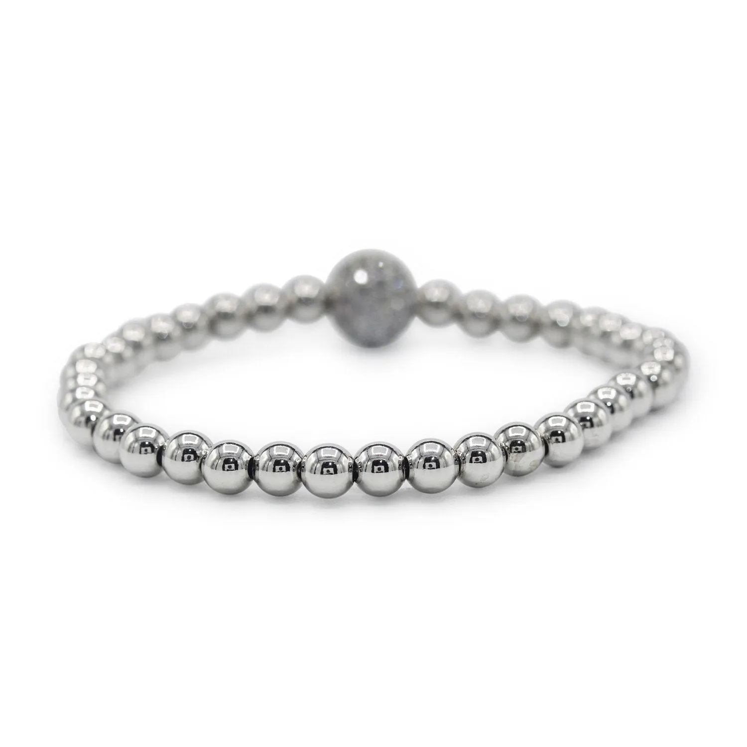 Brass Cubic Zirconia Ball Charm Bracelet Men Women