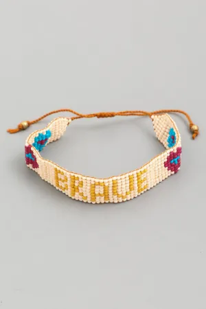 'Brave' Adjustable Bead Bracelet
