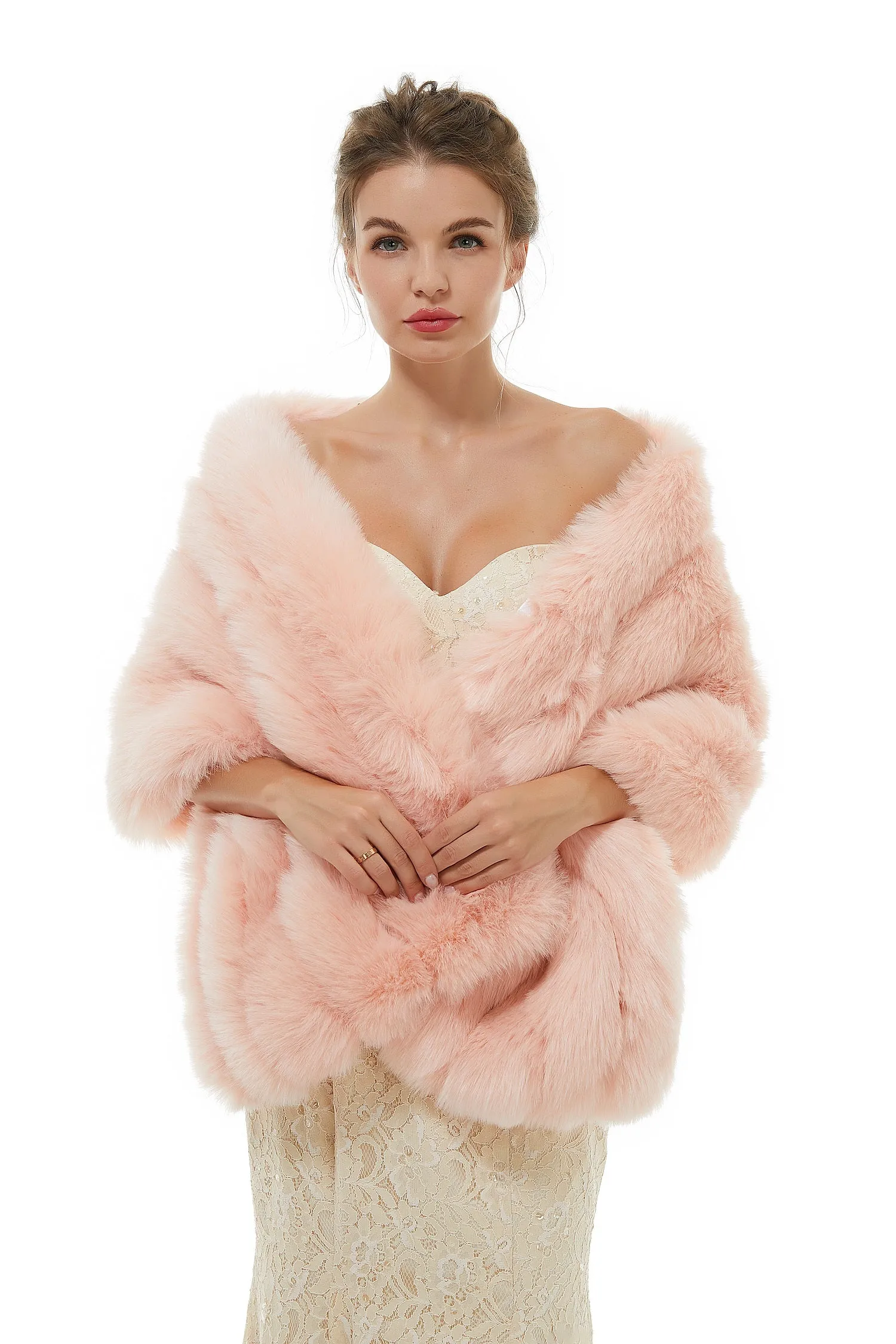 Brianna - Winter Faux Fur Wedding Wrap