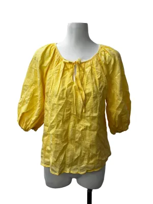 Bright Yellow Textured Blouse