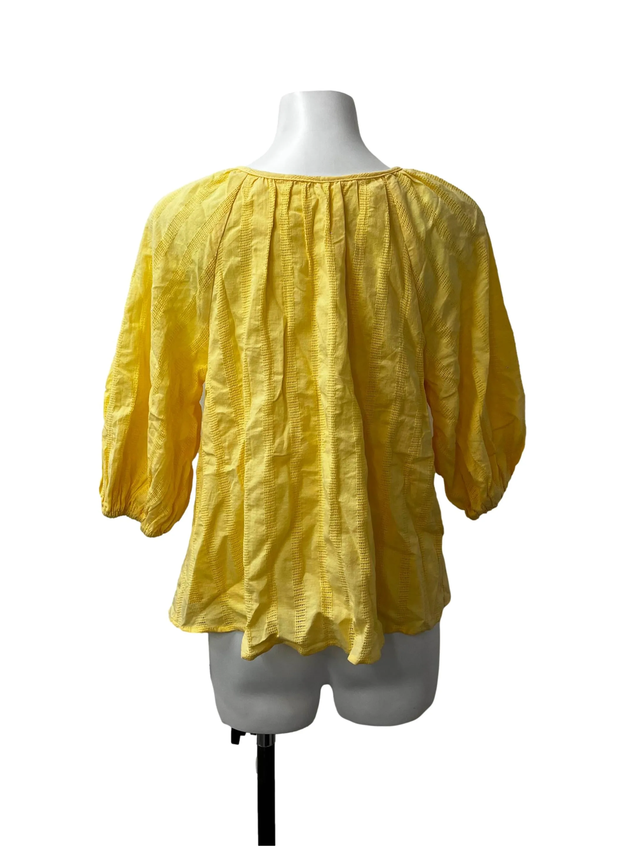 Bright Yellow Textured Blouse
