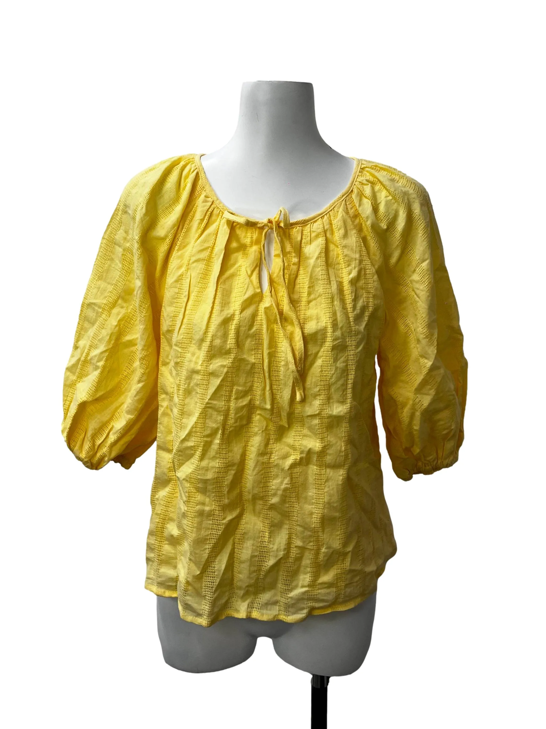 Bright Yellow Textured Blouse