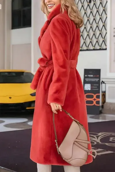 'Brynn' Long Faux Fur Coat