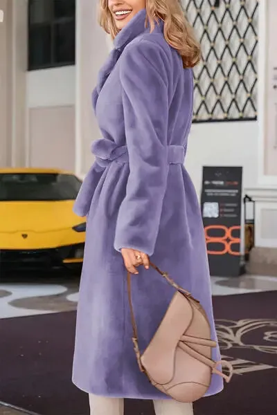 'Brynn' Long Faux Fur Coat