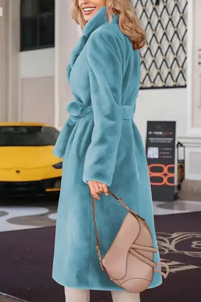 'Brynn' Long Faux Fur Coat