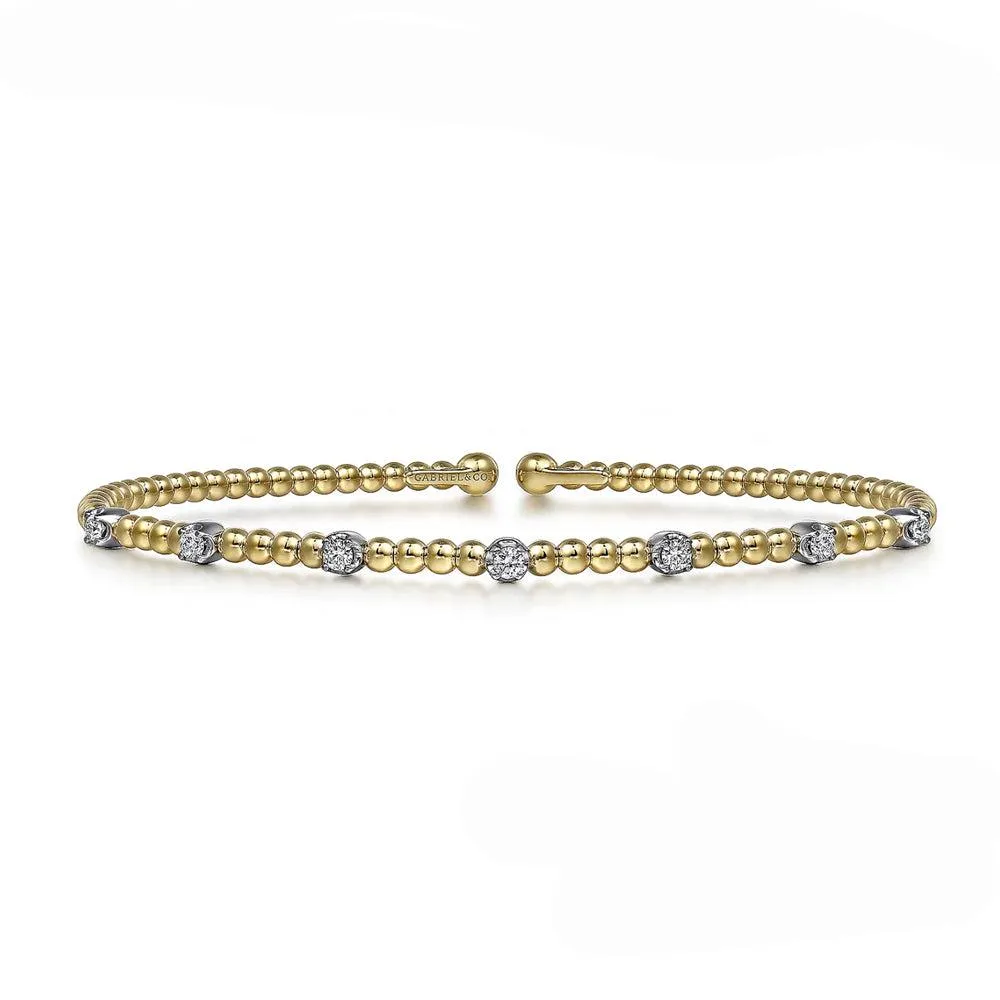 Bujukan Stationed Diamond Bar Bracelet Yellow Gold