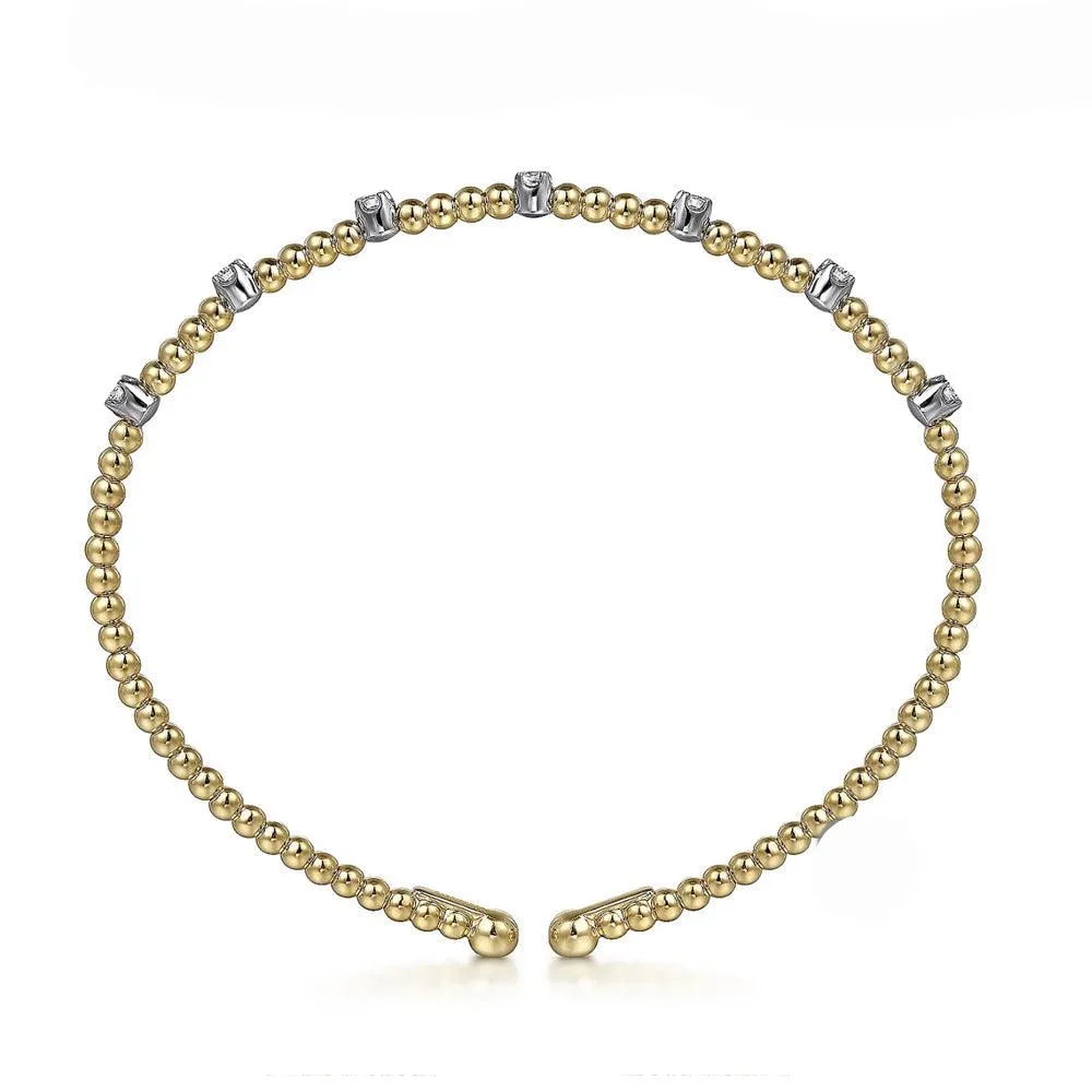 Bujukan Stationed Diamond Bar Bracelet Yellow Gold
