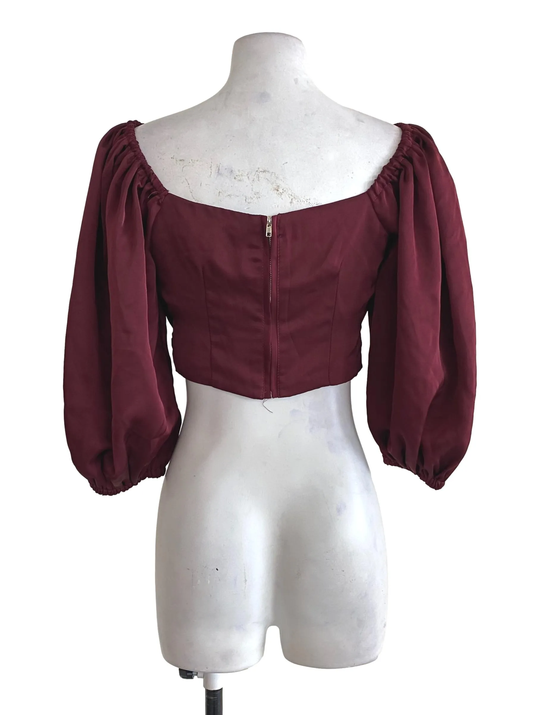 Burgundy Pleated Top