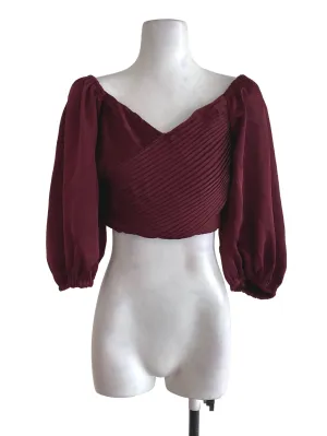 Burgundy Pleated Top