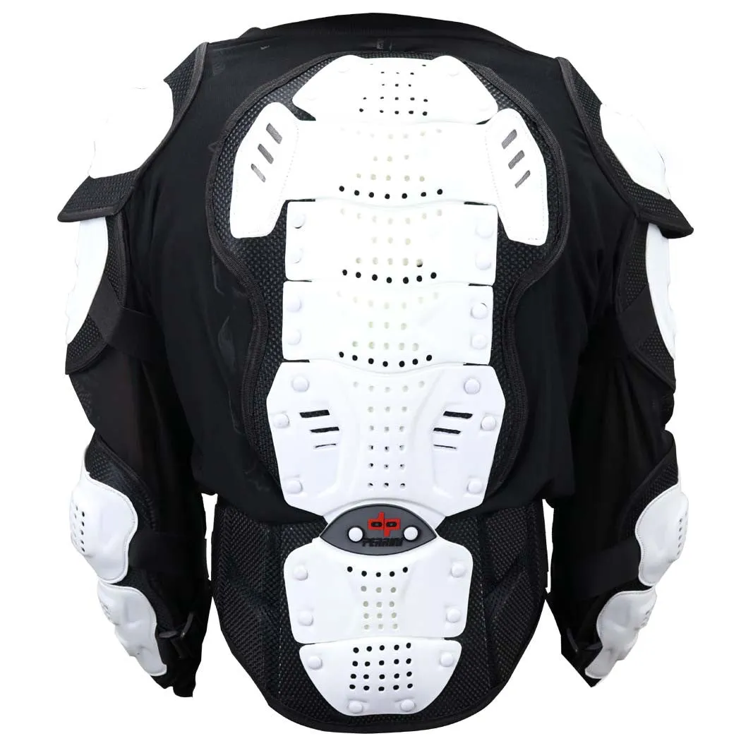 CE Approved Perrini Full Body Armor Motorcycle Jacket Shirt White