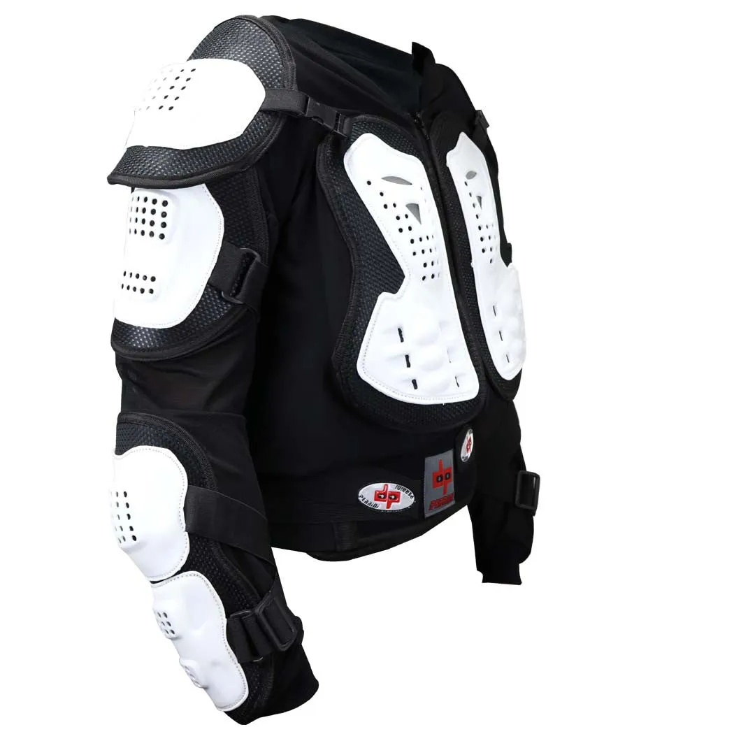 CE Approved Perrini Full Body Armor Motorcycle Jacket Shirt White