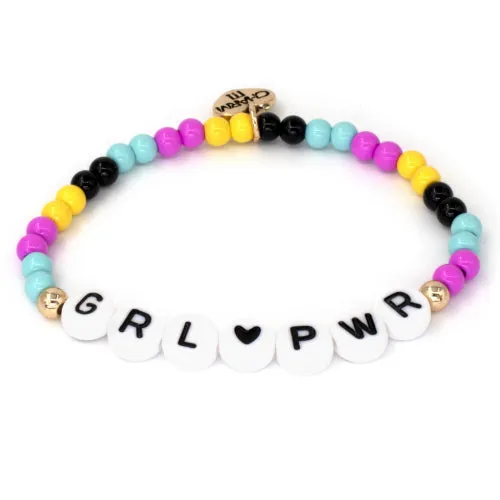Charm It! 4mm Gold Girl Power Stretch Bead Bracelet