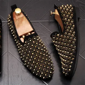 Chaussures Mocassin Homme Luxe Slip On Designer Rivet Shoes Loafers Fashion Chaussure Homme Cuir