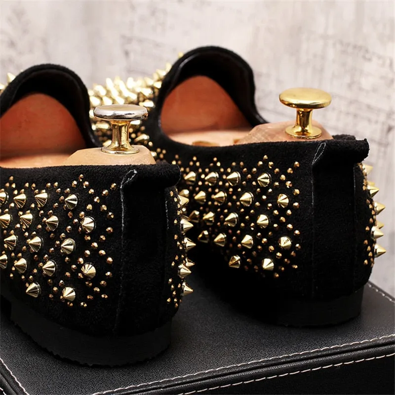 Chaussures Mocassin Homme Luxe Slip On Designer Rivet Shoes Loafers Fashion Chaussure Homme Cuir