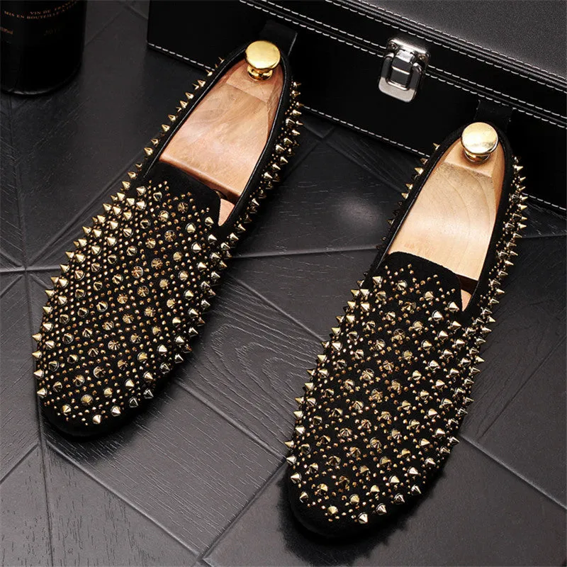 Chaussures Mocassin Homme Luxe Slip On Designer Rivet Shoes Loafers Fashion Chaussure Homme Cuir