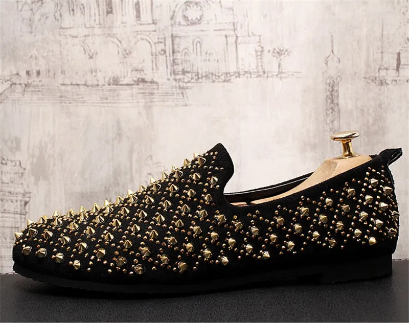 Chaussures Mocassin Homme Luxe Slip On Designer Rivet Shoes Loafers Fashion Chaussure Homme Cuir