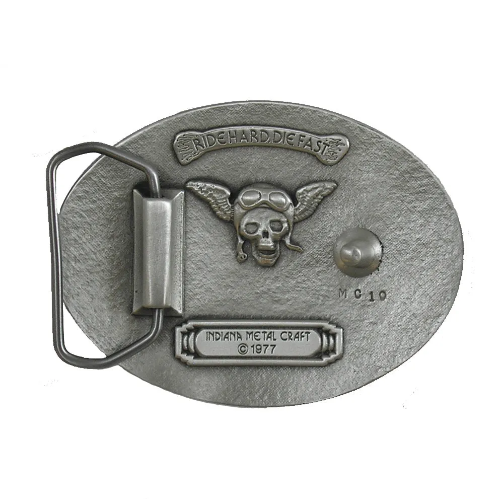 Chopper Motorcycle Pewter Belt Buckle