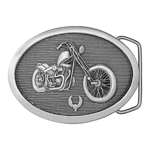Chopper Motorcycle Pewter Belt Buckle