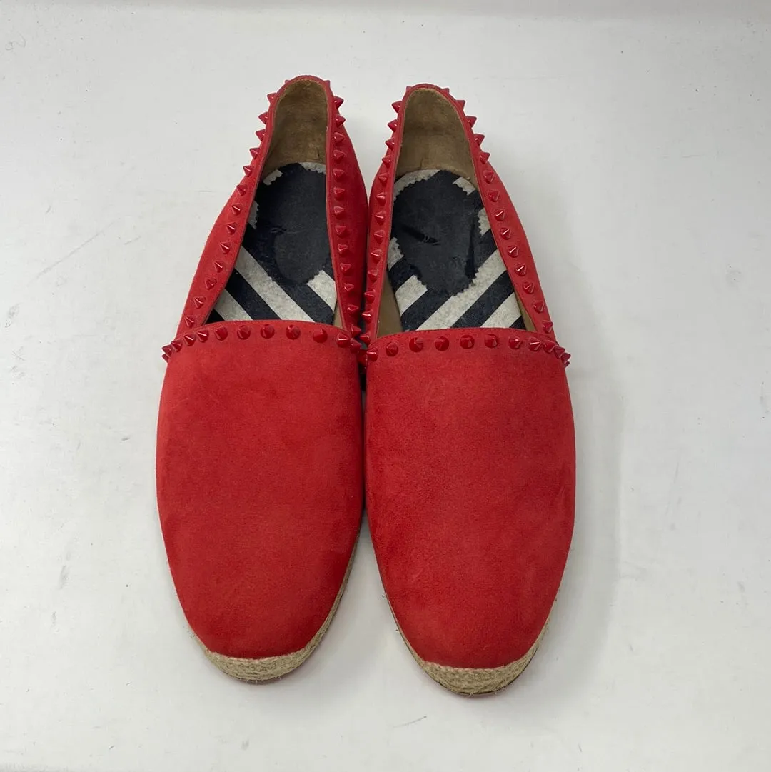 Christian Louboutin Red Suede Espadrille with Studs