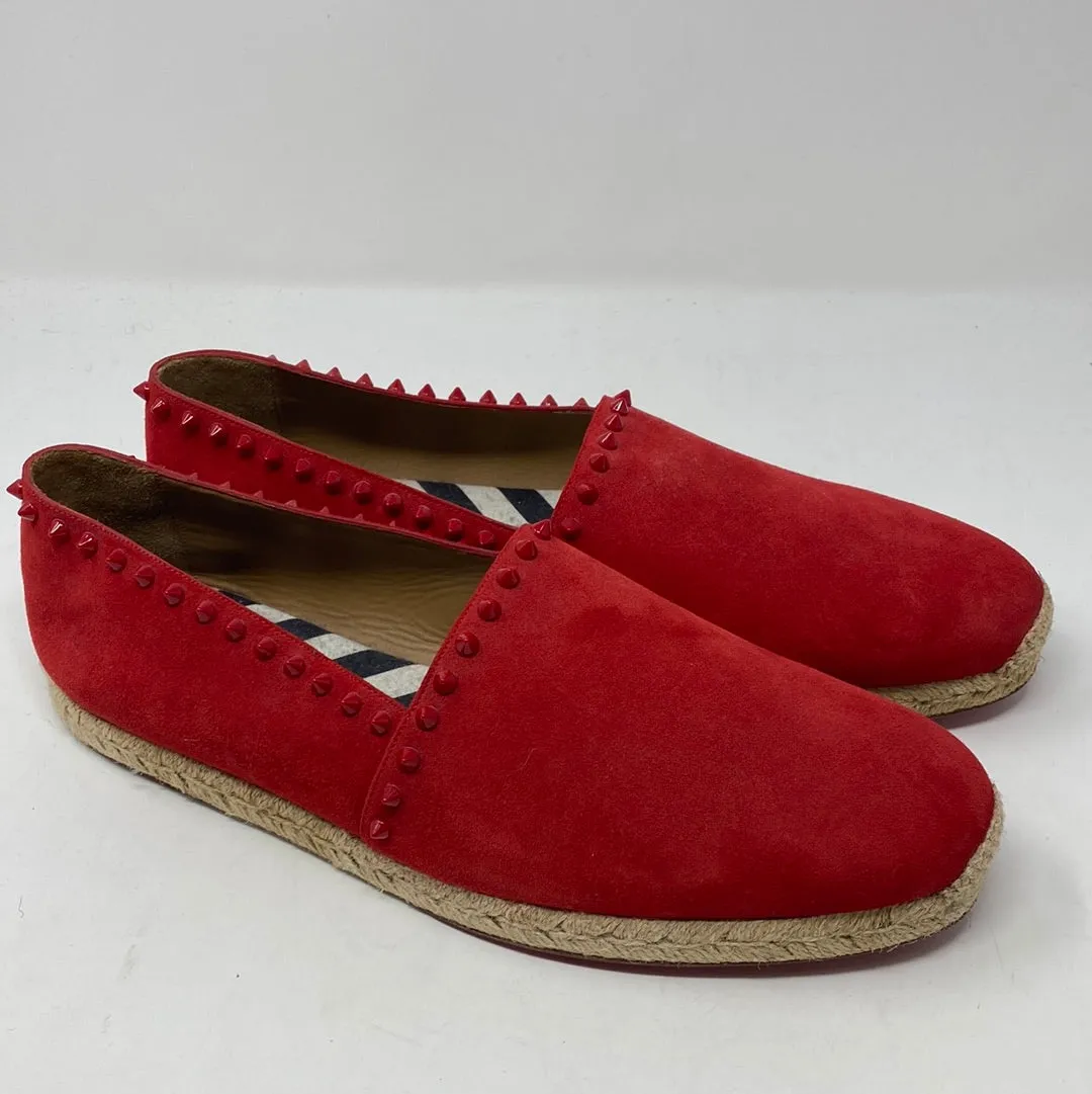 Christian Louboutin Red Suede Espadrille with Studs