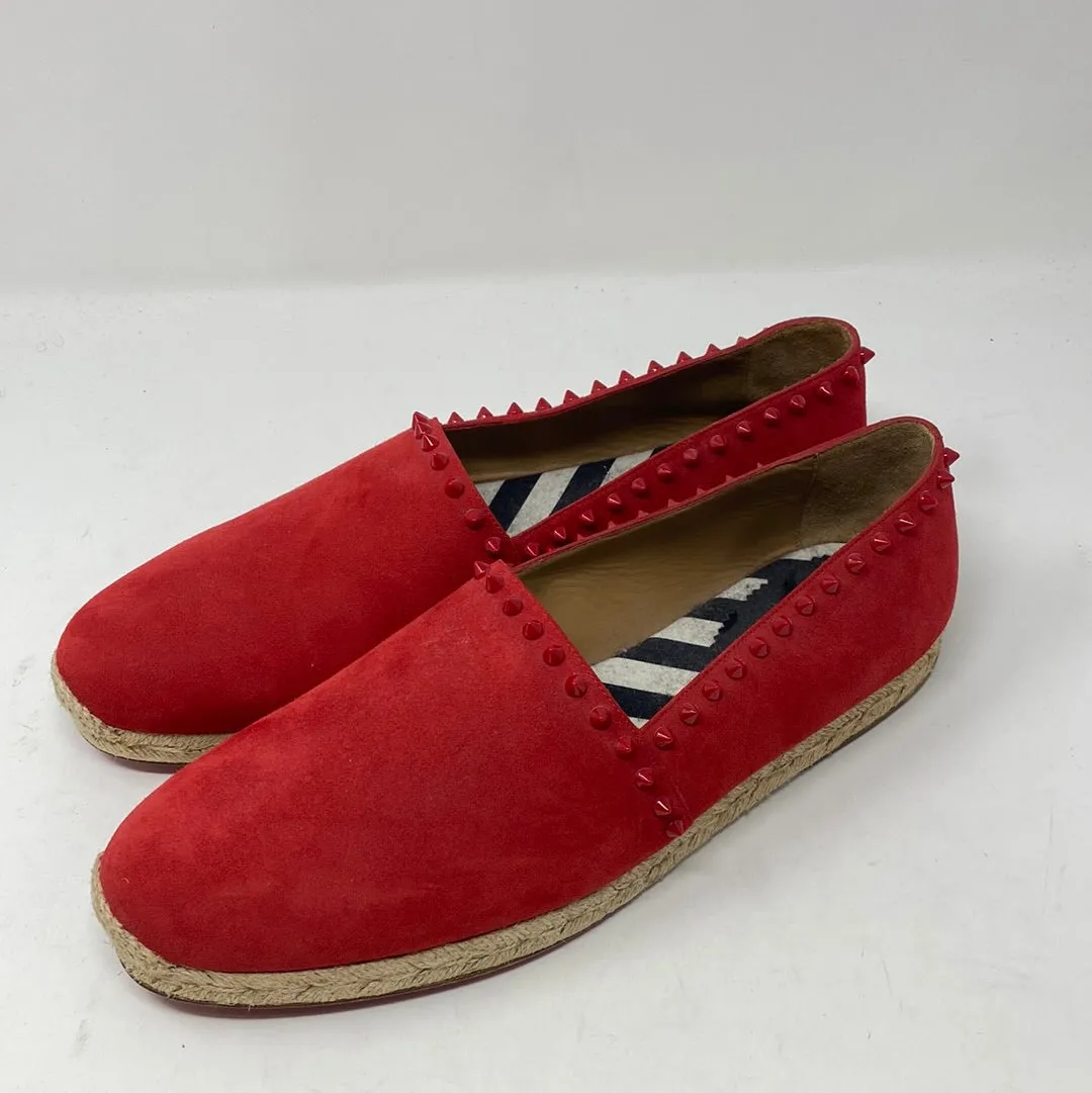 Christian Louboutin Red Suede Espadrille with Studs