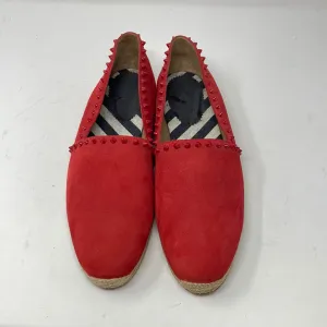 Christian Louboutin Red Suede Espadrille with Studs