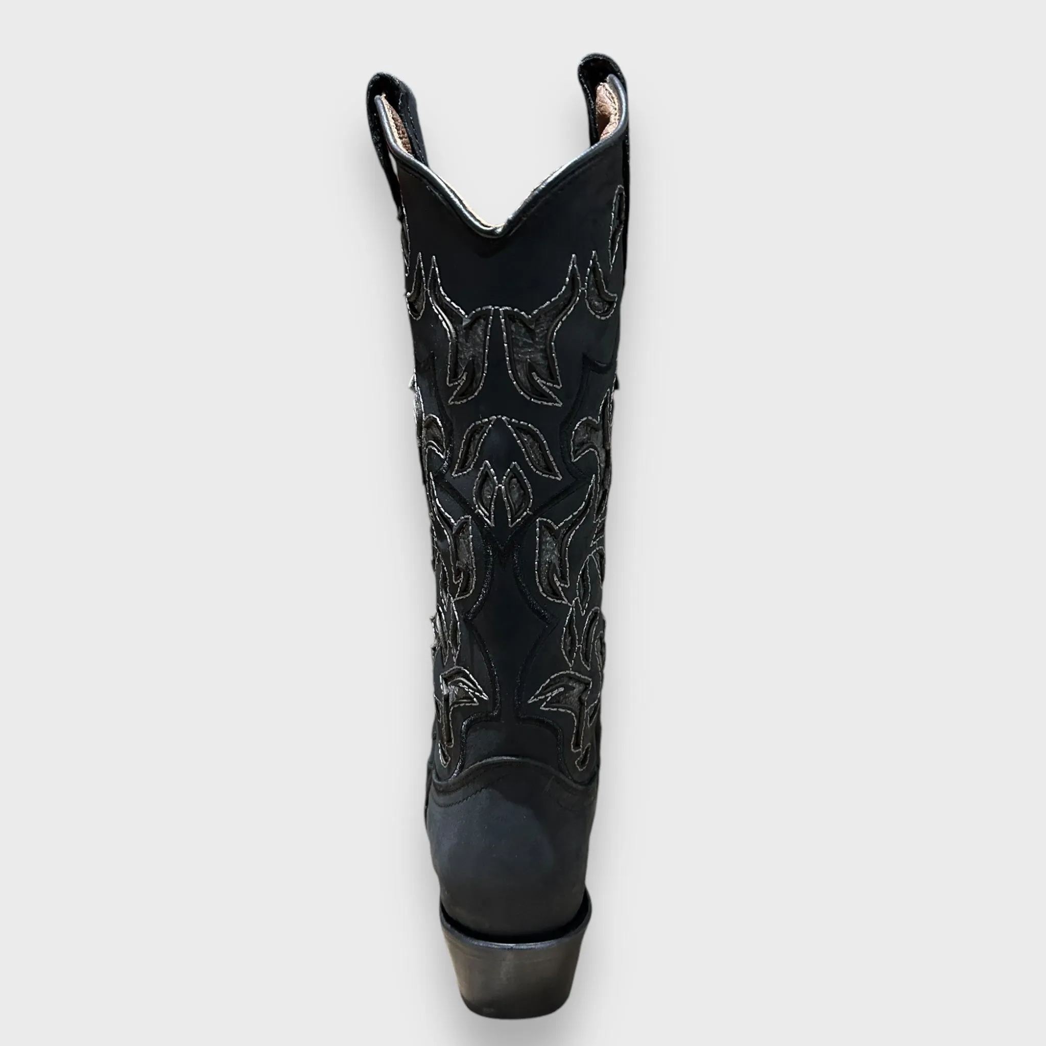 Circle G by Corral Ladies Western Inlay Snip Toe Boots in Black/Grey L6033