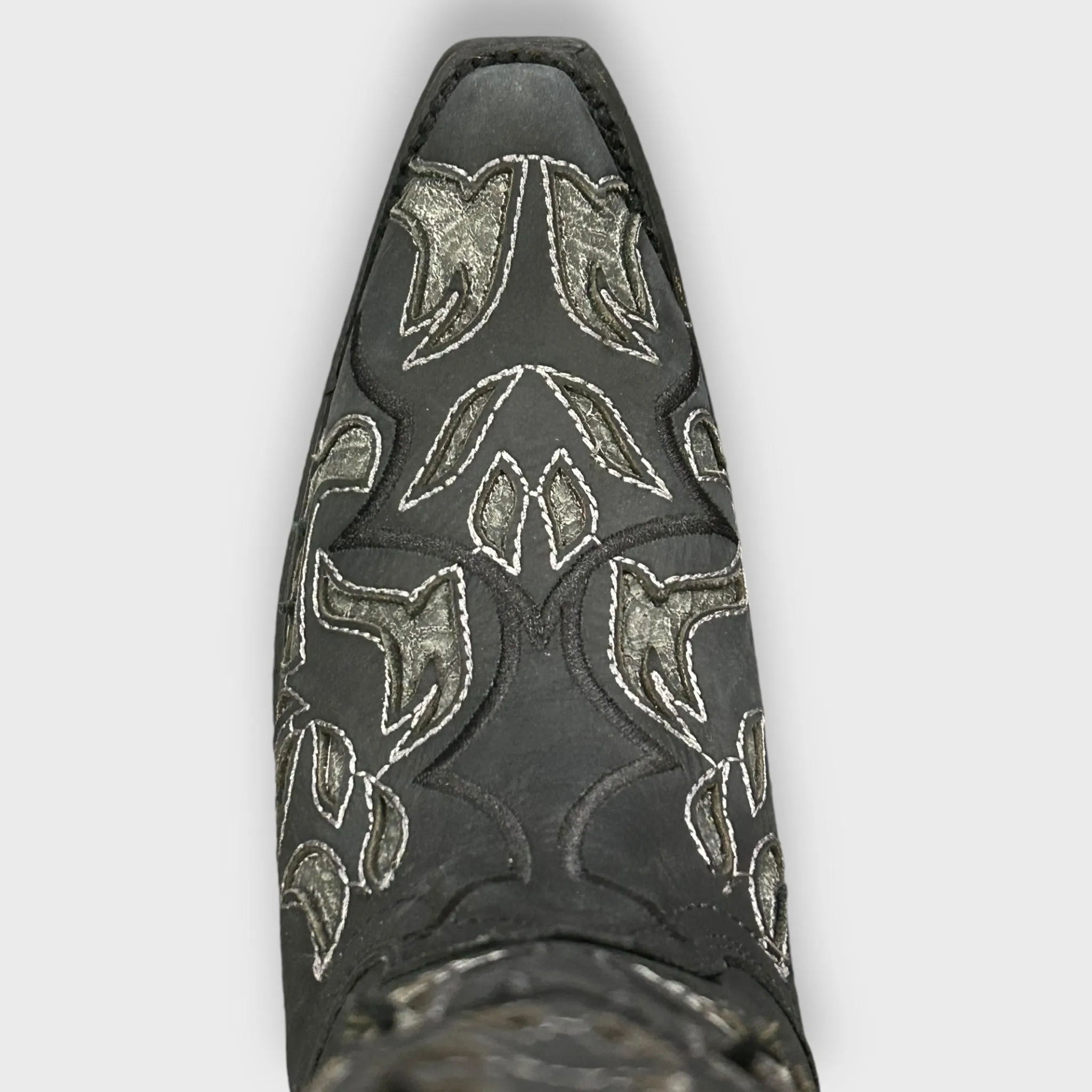 Circle G by Corral Ladies Western Inlay Snip Toe Boots in Black/Grey L6033