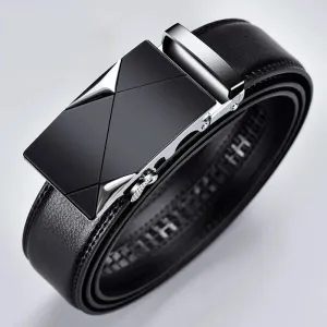 Classic Black Leather Belt for Men
