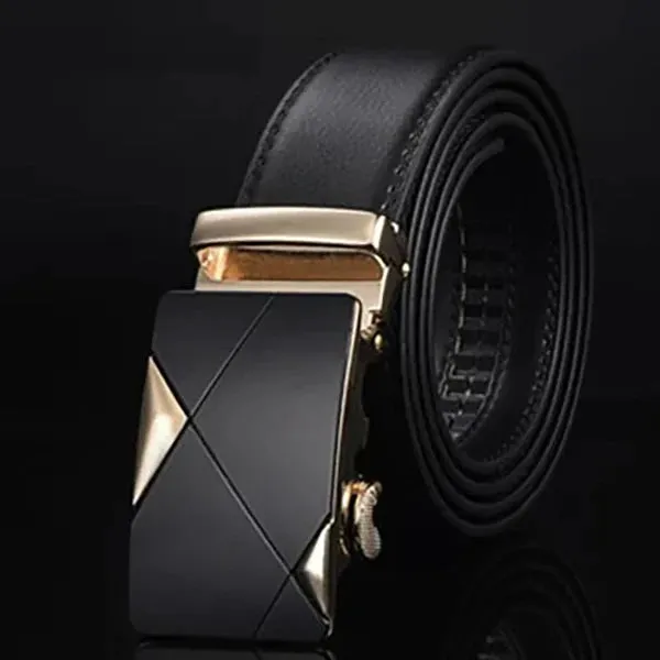 Classic Black Leather Belt for Men