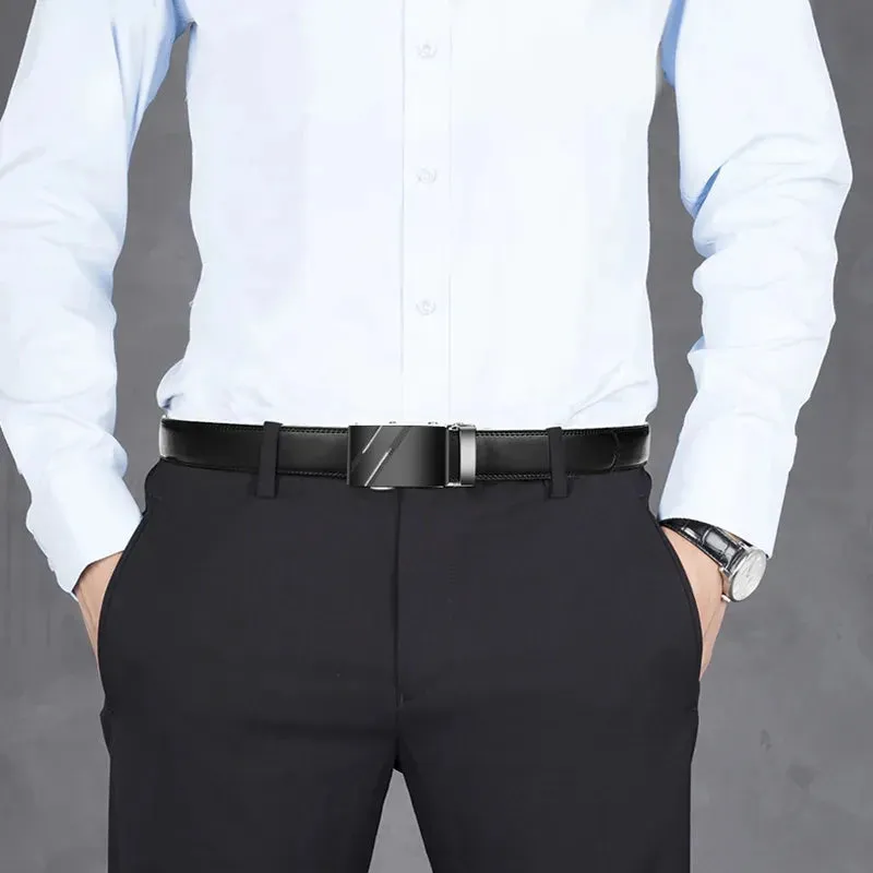 Classic Black Leather Belt for Men