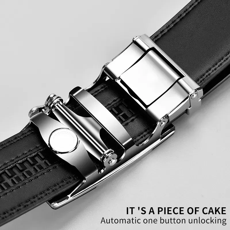 Classic Black Leather Belt for Men