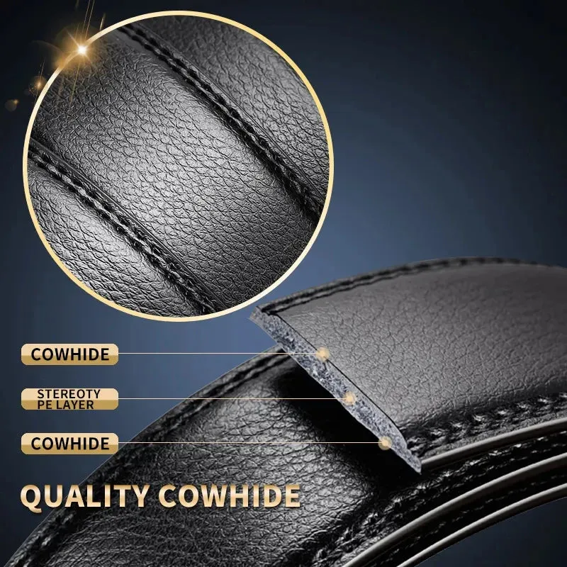 Classic Black Leather Belt for Men