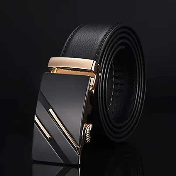 Classic Black Leather Belt for Men