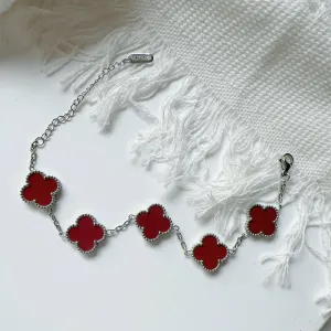 CLASSIC CLOVER LINK BRACELET | BURGUNDY