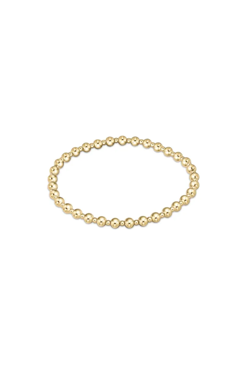 Classic Grateful Pattern 4mm Bead Bracelet Gold