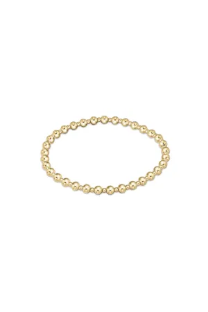 Classic Grateful Pattern 4mm Bead Bracelet Gold