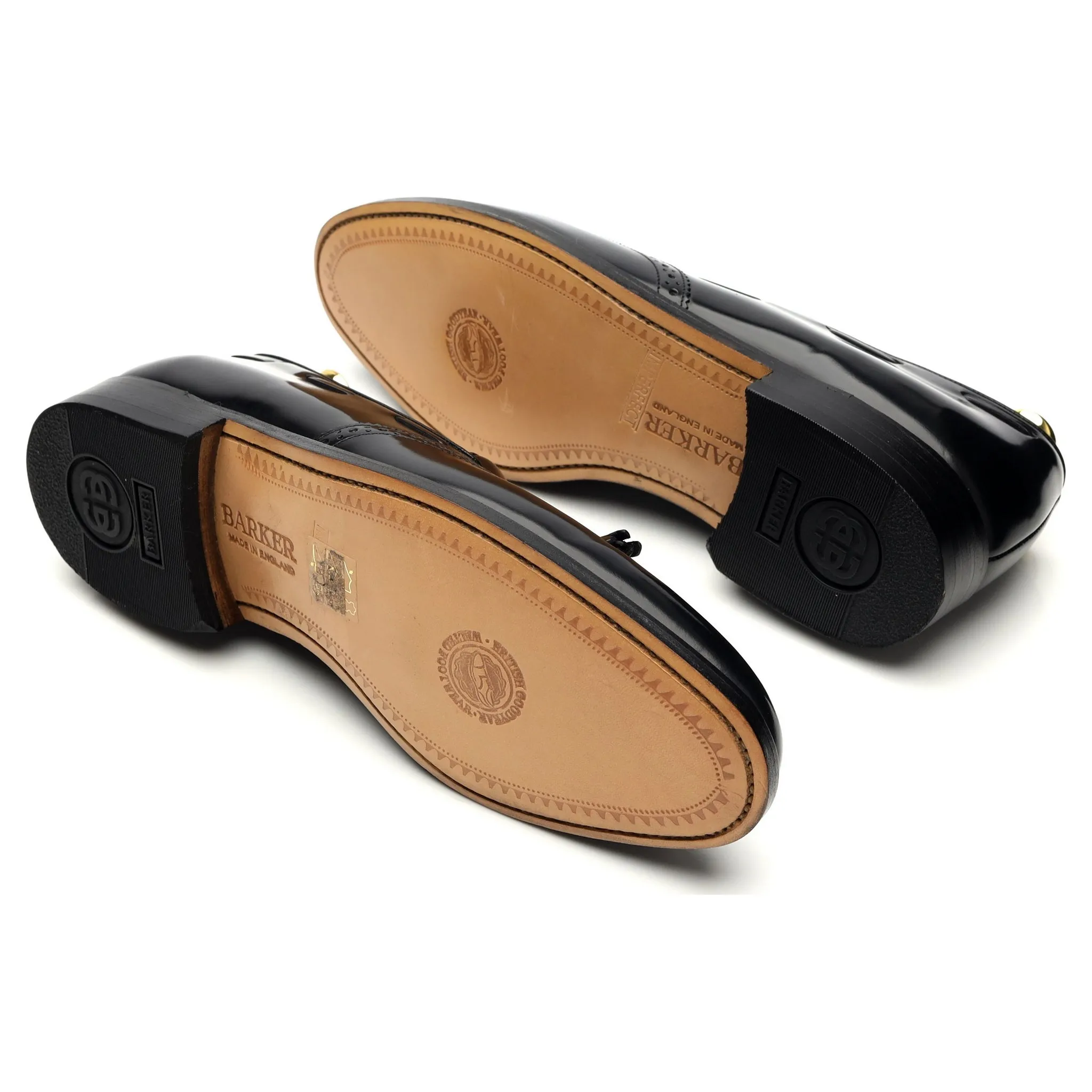 'Clive' Black Leather Tassel Loafers UK 7.5 F