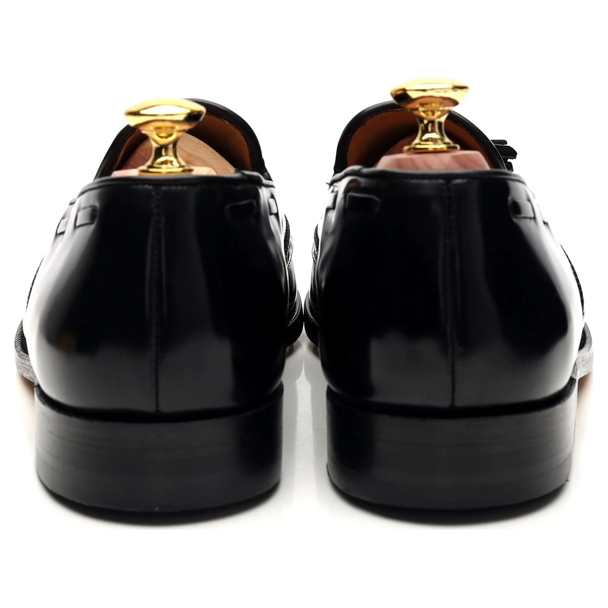 'Clive' Black Leather Tassel Loafers UK 7.5 F