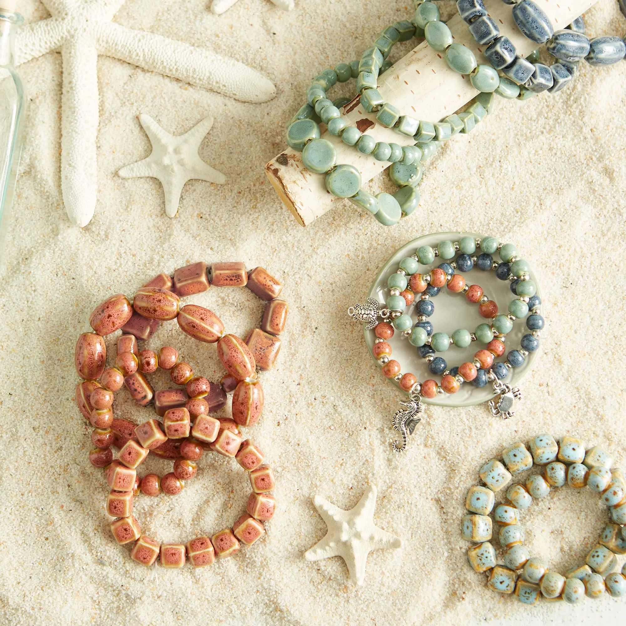 Coastal Clay Charms Bracelet - Mixed 24 Pack