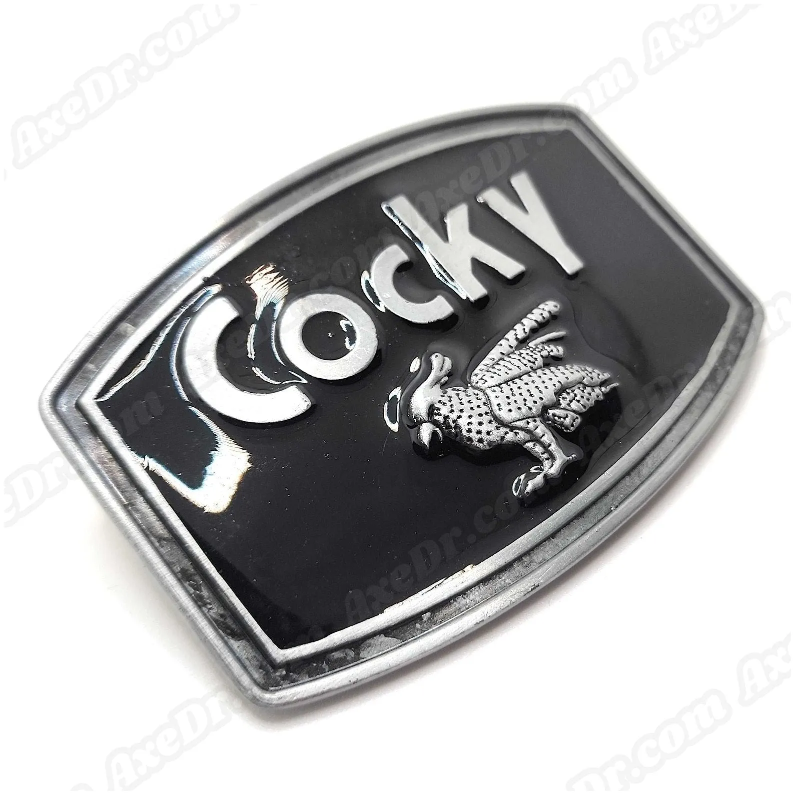 Cocky Belt Buckle Black Enamel