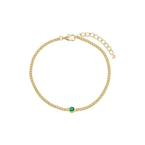 Colored Single Bezel Cuban Bracelet