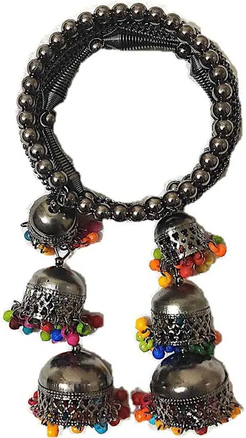 Combo of 2 Bangle Bracelet with Multicolor Beads Jhumki
